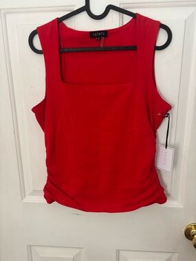 STATE Red Square-Neck Tank Top